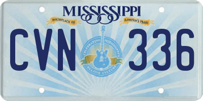 MS license plate CVN336