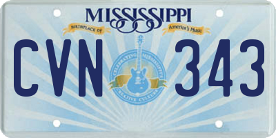 MS license plate CVN343