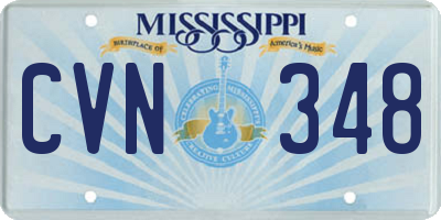MS license plate CVN348