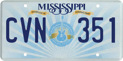 MS license plate CVN351