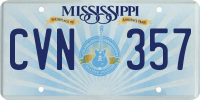 MS license plate CVN357