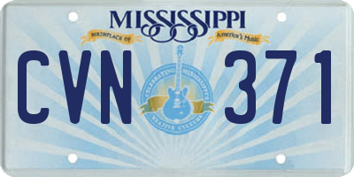 MS license plate CVN371