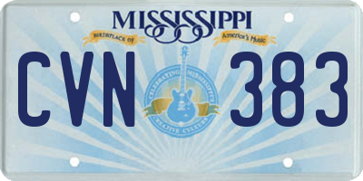 MS license plate CVN383