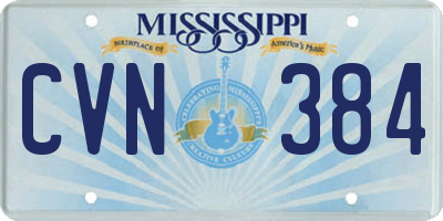 MS license plate CVN384