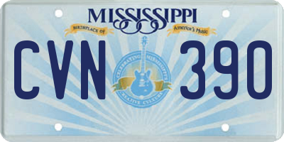 MS license plate CVN390