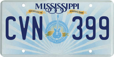 MS license plate CVN399