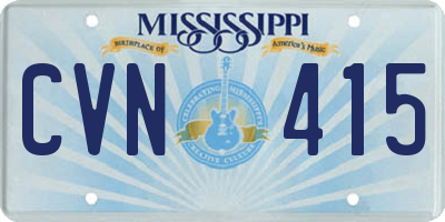 MS license plate CVN415