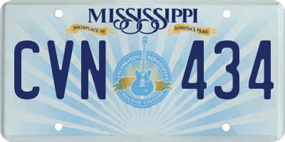 MS license plate CVN434