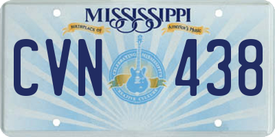 MS license plate CVN438