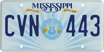 MS license plate CVN443