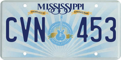 MS license plate CVN453
