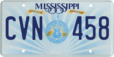 MS license plate CVN458