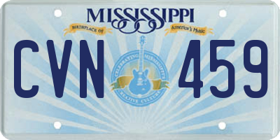 MS license plate CVN459