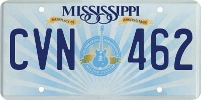 MS license plate CVN462