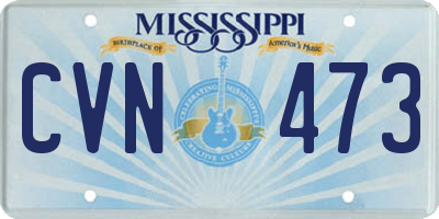 MS license plate CVN473