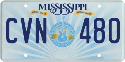 MS license plate CVN480