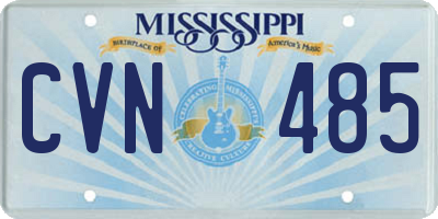 MS license plate CVN485
