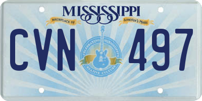 MS license plate CVN497
