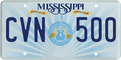 MS license plate CVN500