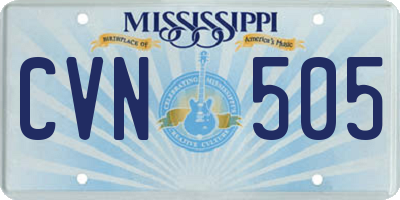 MS license plate CVN505