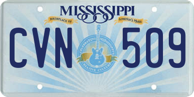 MS license plate CVN509