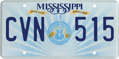 MS license plate CVN515