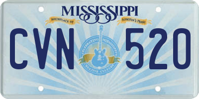 MS license plate CVN520