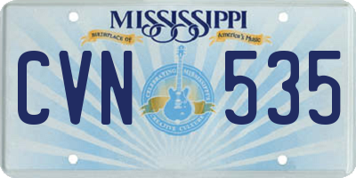 MS license plate CVN535