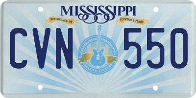 MS license plate CVN550