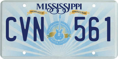 MS license plate CVN561