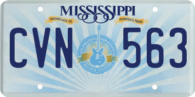 MS license plate CVN563