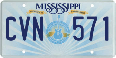 MS license plate CVN571