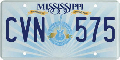 MS license plate CVN575