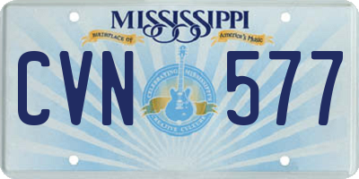 MS license plate CVN577