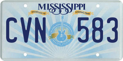 MS license plate CVN583