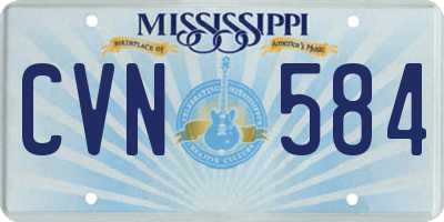 MS license plate CVN584