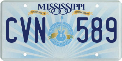 MS license plate CVN589