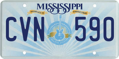 MS license plate CVN590