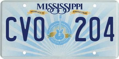 MS license plate CVO204