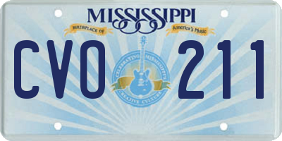 MS license plate CVO211