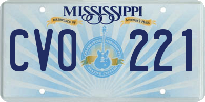 MS license plate CVO221