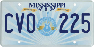 MS license plate CVO225