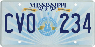 MS license plate CVO234