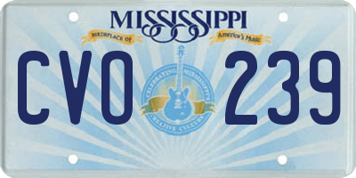 MS license plate CVO239