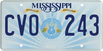 MS license plate CVO243