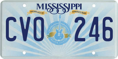 MS license plate CVO246