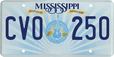 MS license plate CVO250