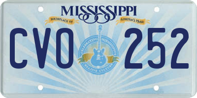 MS license plate CVO252