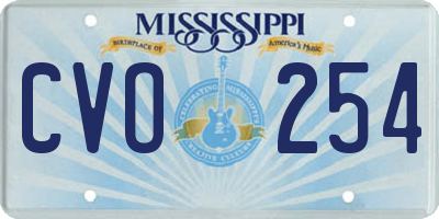 MS license plate CVO254