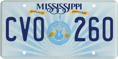 MS license plate CVO260
